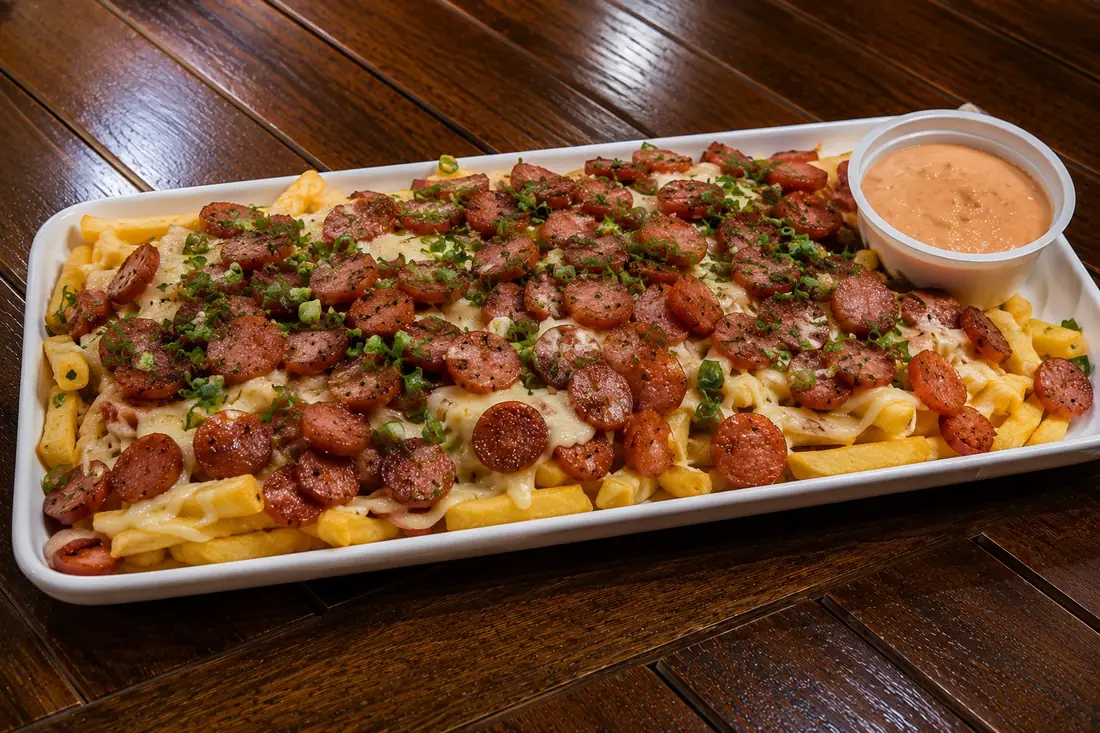 Batata frita com calabresa
